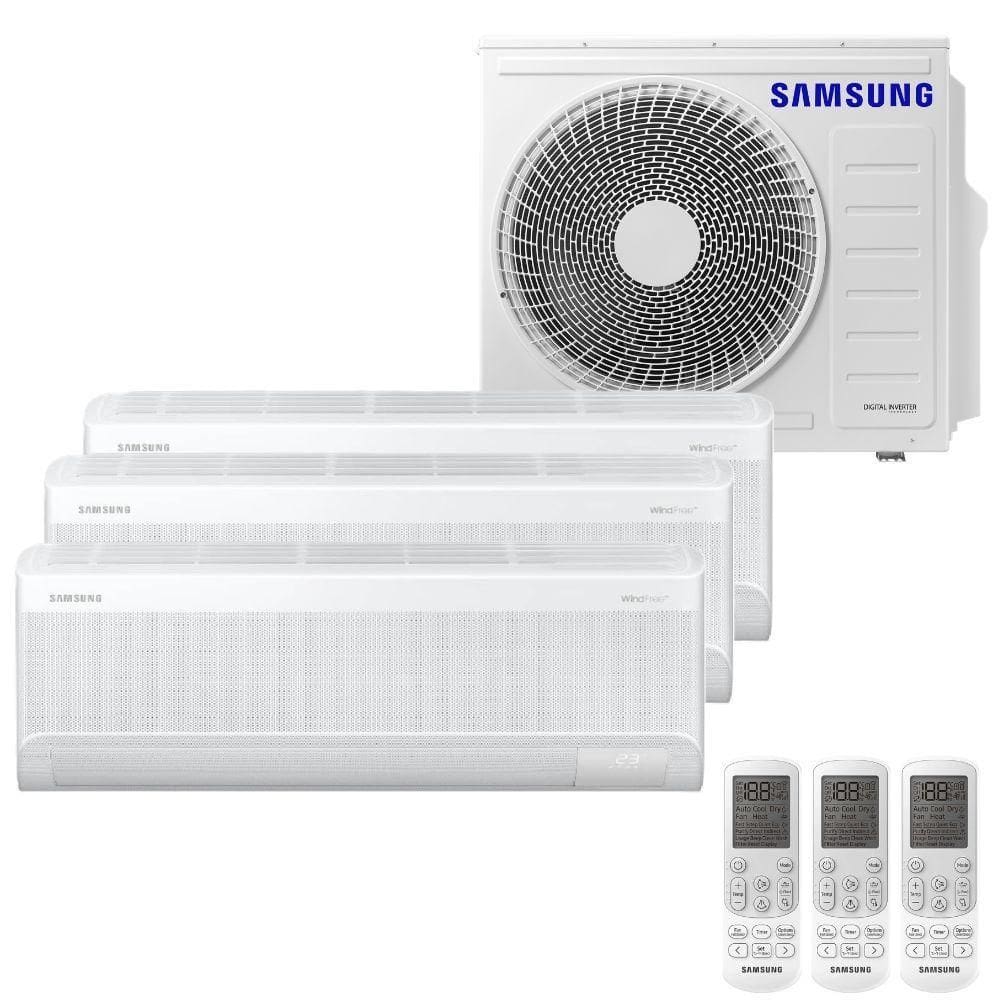 Ar Condicionado Multisplit Tri 45000 Btu(2x18000+9000) Quente/frio - Inverter - Samsung - 220v - Aj025anapkh Aj050anapk / Aj080axj4kh
