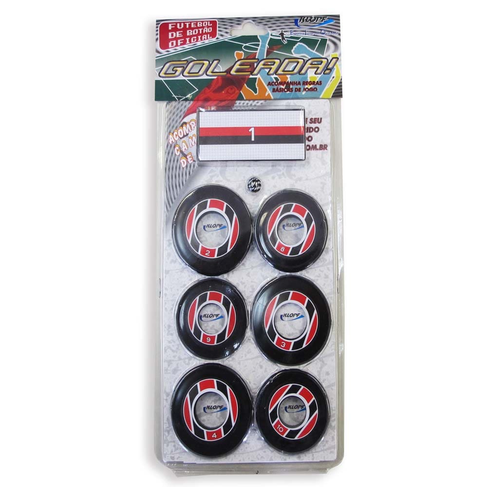 Jogo para Futebol de Botão Klopf 34095 - Preto/Vermelho