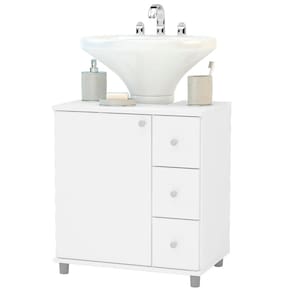 Gabinete Politorno para Banheiro com Gavetas - Branco
