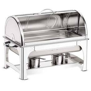 Rechaud Banho-Maria Retangular Tramontina Inox c/ Tampa Giratória - 9L