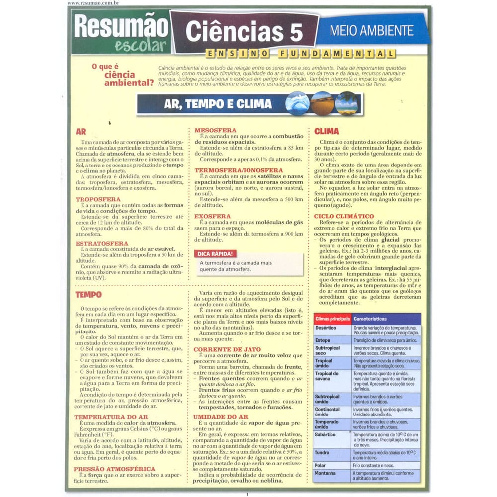 Livro - Resumo Escolar - Ciências 5: Meio Ambiente: Ensino Fundamental - Sérgio Noriaki Sato e Edgard A. Manfrim Jr.