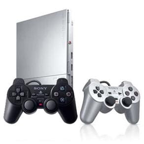 Console Sony PlayStation 2 Slim Prata + 2 Controles | Casas Bahia