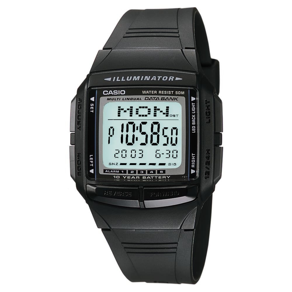 Relógio Masculino Digital Casio Data Bank DB-36-1AV - Preto