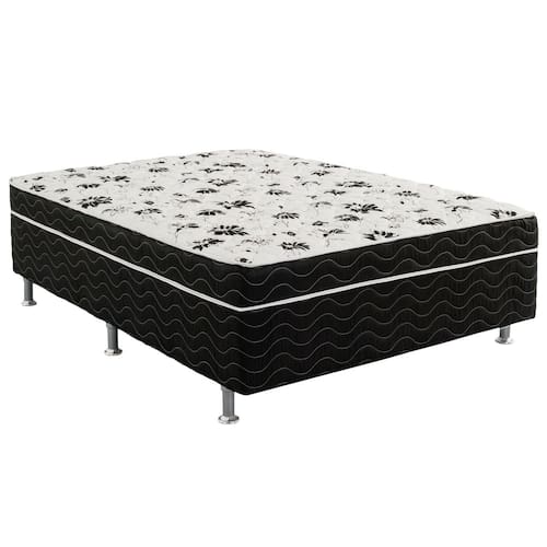 Menor preço em Cama Box Conjugada Ortobom Casal Union Ortopédico 43x138x188 – Preto/Branco