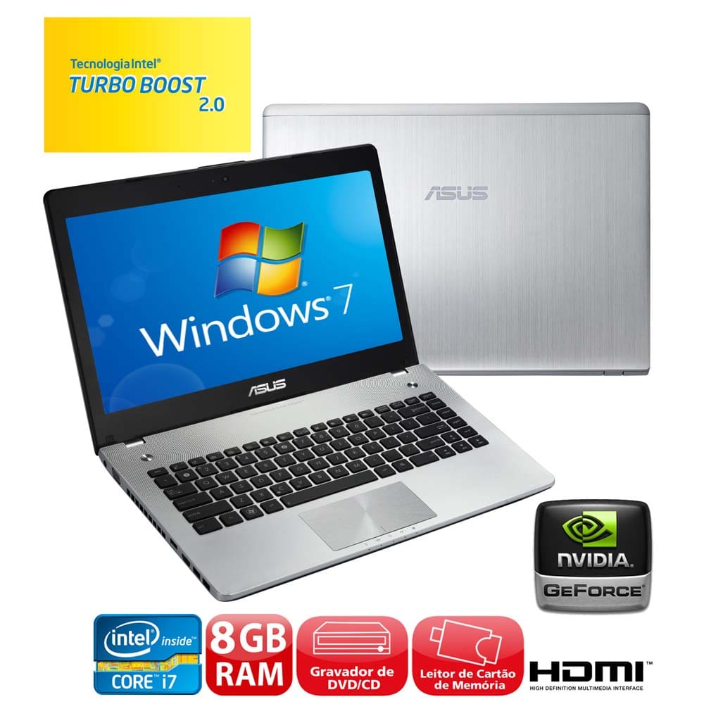 Notebook Asus N46VM-V3081Q com Intel® Core™ i7 | Casas Bahia