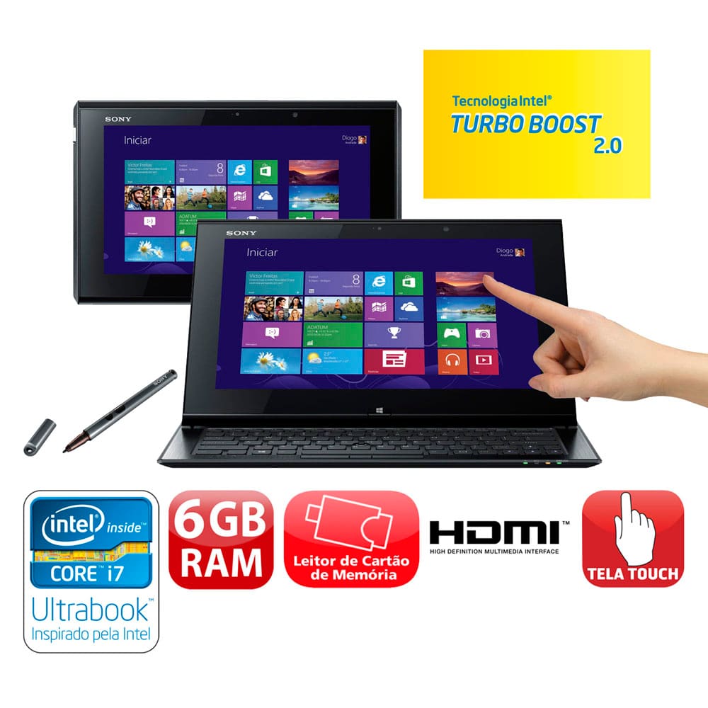 Ultrabook Touch Sony Vaio Duo 11 | Casas Bahia