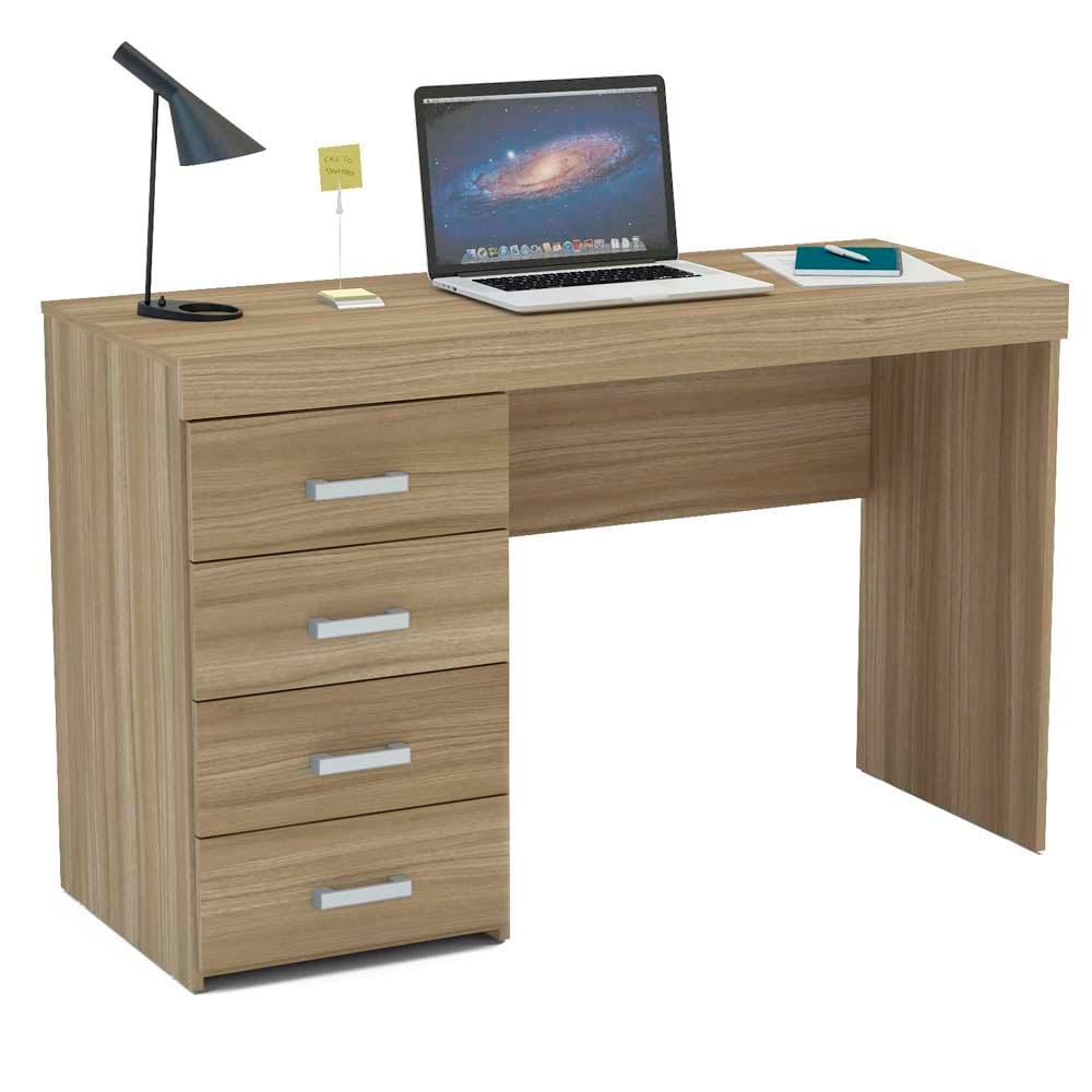 Mesa para Computador ou Escritório Politorno Malta com 4 Gavetas - Castanho