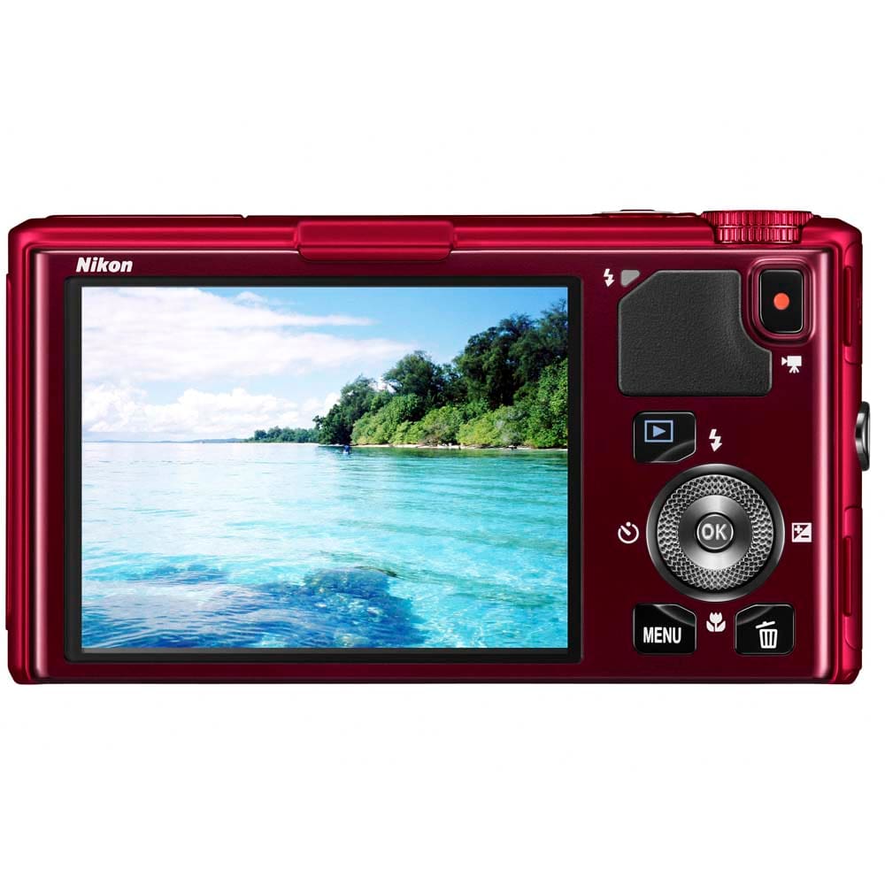 Câmera Digital Nikon Coolpix S9500 Vermelha | Casas Bahia