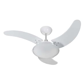 Ventilador de Teto Tron Aura com 3 Velocidades, Lustre e Função Exaustão – Branco