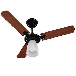 Ventilador de Teto Tron Marbella com 3 Velocidades, Lustre e Função Exaustão – Preto