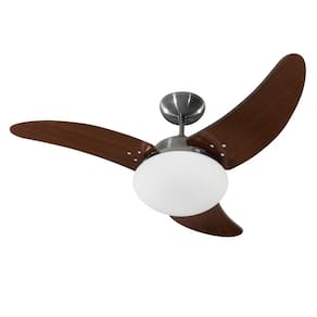 Ventilador de Teto Tron Solano com 3 Velocidades, Lustre com Capacidade para 2 Lâmpadas e Função Exaustão – Aço Escovado