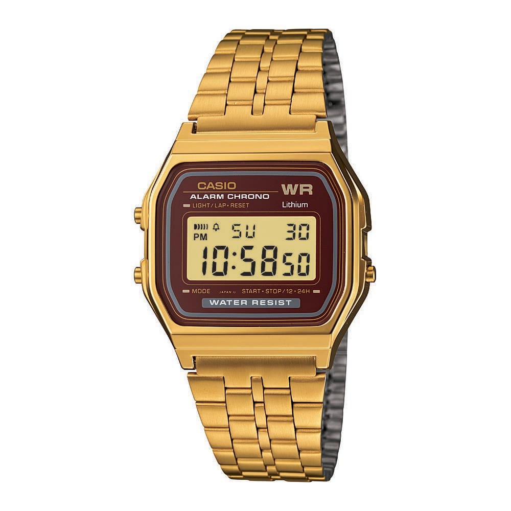 relogio dourado casio
