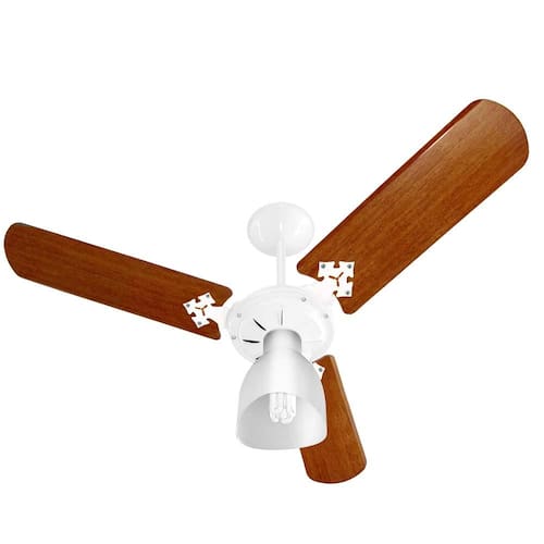 imagem-Ventilador de Teto Venti-Delta New Delta Light com Luste e 3 Velocidades – Branco/Marrom - 110v