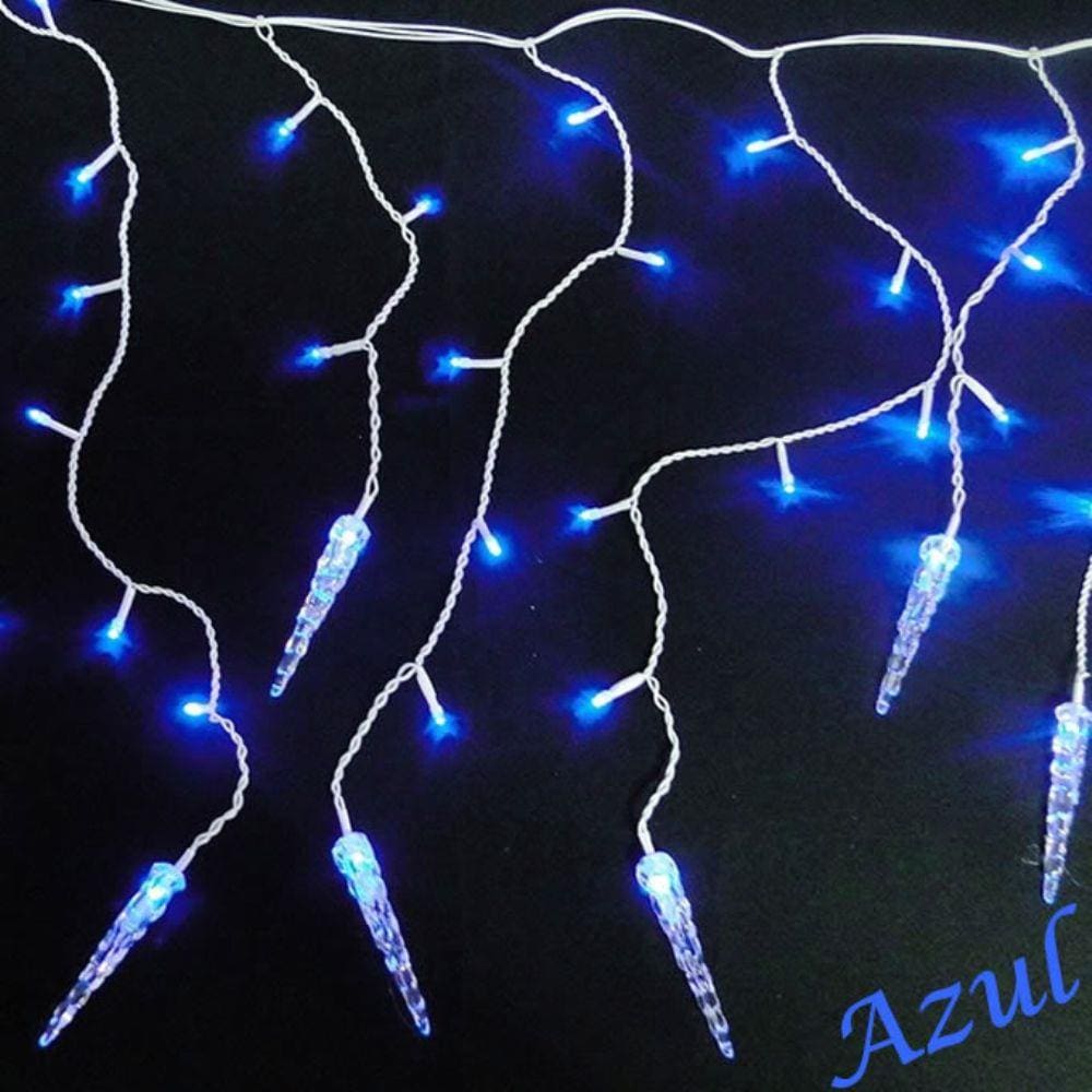 Cascata Luminosa Gotas Gelo 110 Volts 1129 100 Leds Azul