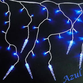 Cascata Luminosa Gotas Gelo 110 Volts 1129 100 Leds Azul