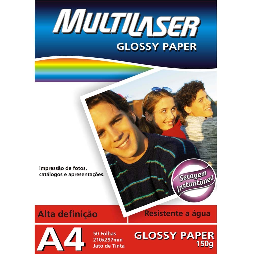 Papel Fotográfico Epson Photo Glossy 10X15, 200 g/m², 50 Folhas