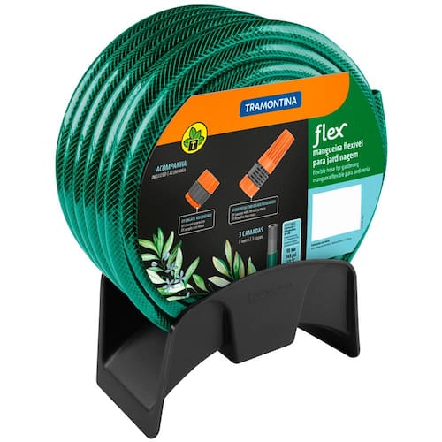 imagem-Mangueira Tramontina Flex 20m PVC com Suporte Fixo - Verde