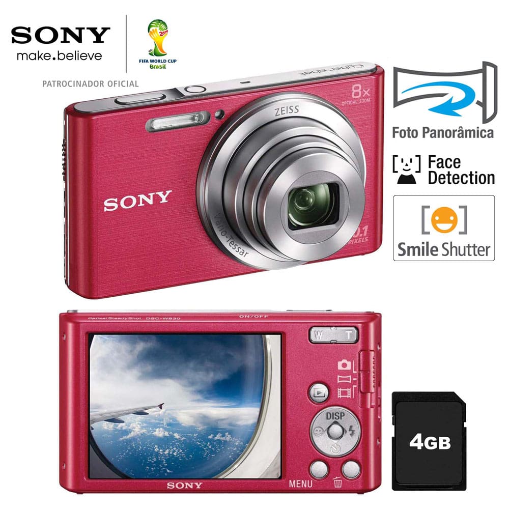 【W2010】 SONY Cyber-shot DSC-W830 ソニー Câmera Sony Cybershot DSC-W830 20.1 MP Digital SLR Silver- Lacrado