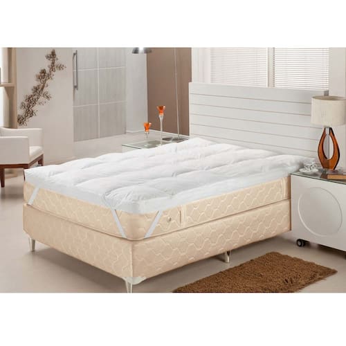 Pillow Top para Cama Queen Plumasul Fibra Siliconizada em Flocos Percal 233 fios - Branco