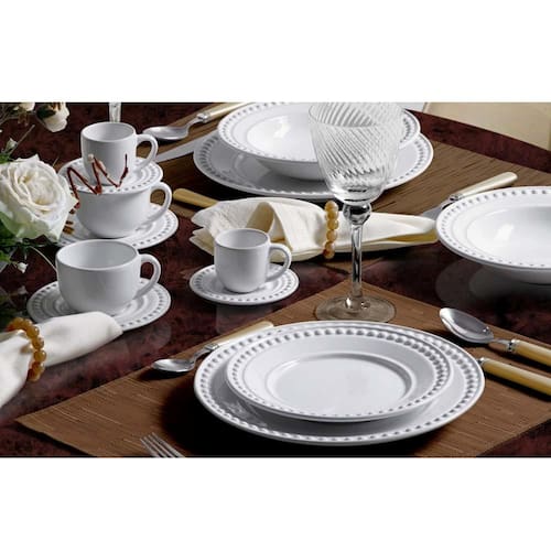 Aparelho de Jantar Porto Brasil Atenas Ravenna Branco 61071 - 42 Peças Menor preço em Aparelho de Jantar Porto Brasil Atenas Ravenna Branco 61071 - 42 Peças