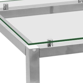 Mesa de Canto Quadrada Cromada Aço