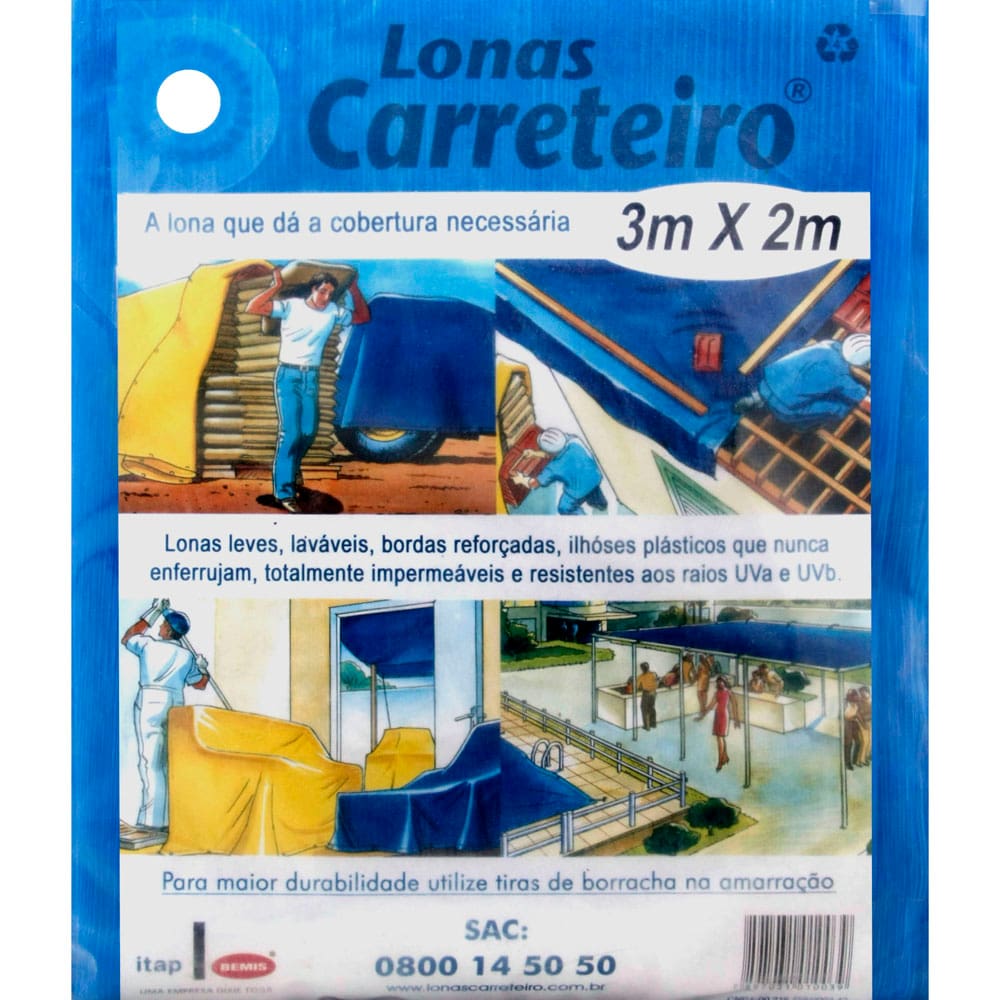 Lona Plasitap Carreteiro Azul 3m x 2m – 9032