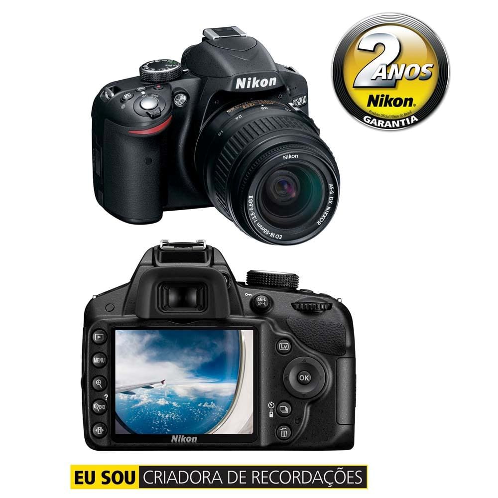Câmera Digital Nikon DSLR D3200 - Preta | Casas Bahia