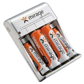 Carregador Mirage RM02 CB045 Prata AA/AAA com 2 Pilhas AA e 2 Pilhas AAA - Bivolt