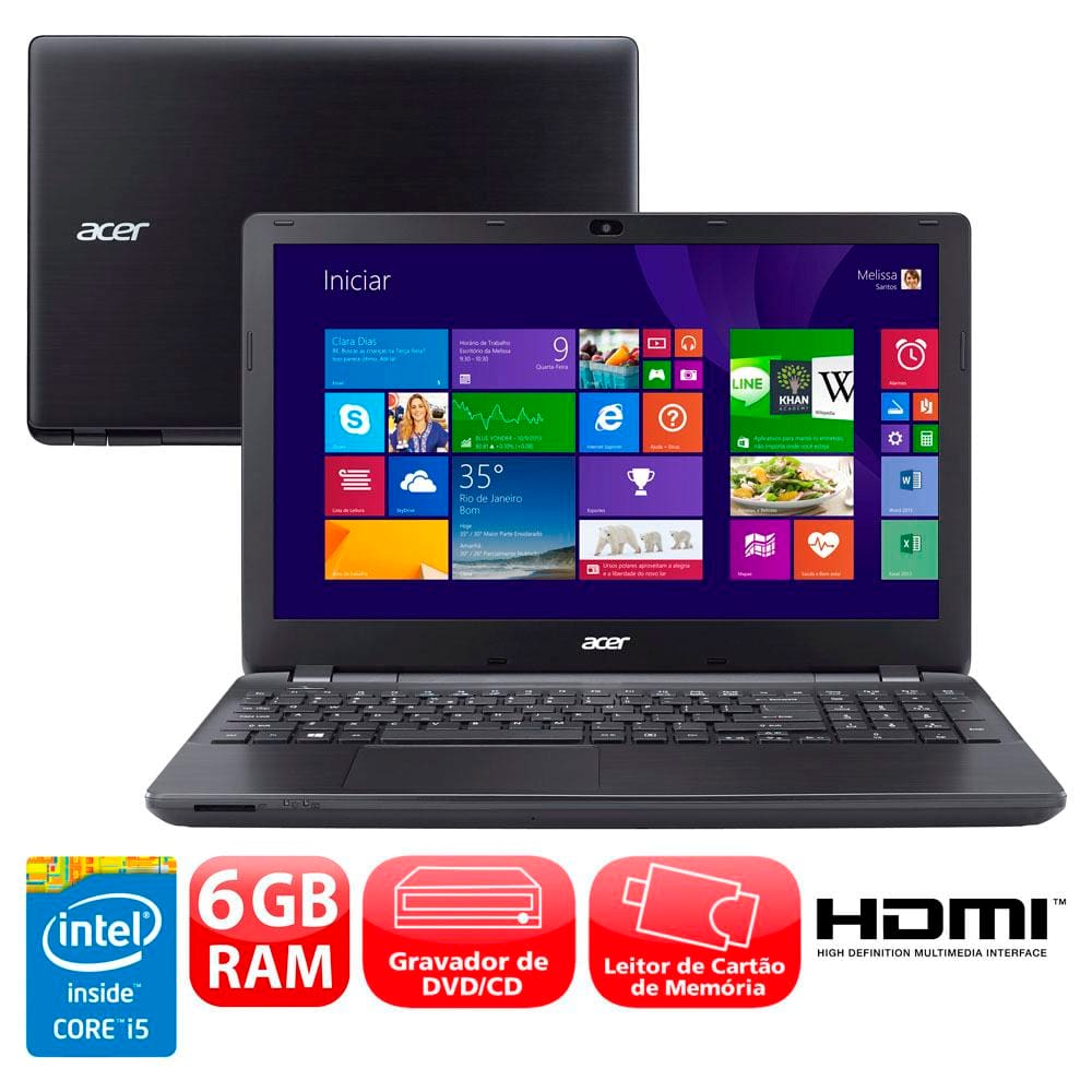 Notebook Acer Aspire E5-571-5474 com Intel® Core™ | Casas Bahia