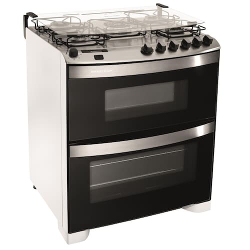 imagem-Fogão Brastemp 5 Bocas BFD5QAB com Forno Duplo e Queimador Quadrichama - Branco - 220v