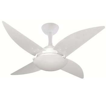 Ventilador de Teto Volare Ventax Uno com Lustre, 4 Pás e 3 Velocidades – Branco - 220v