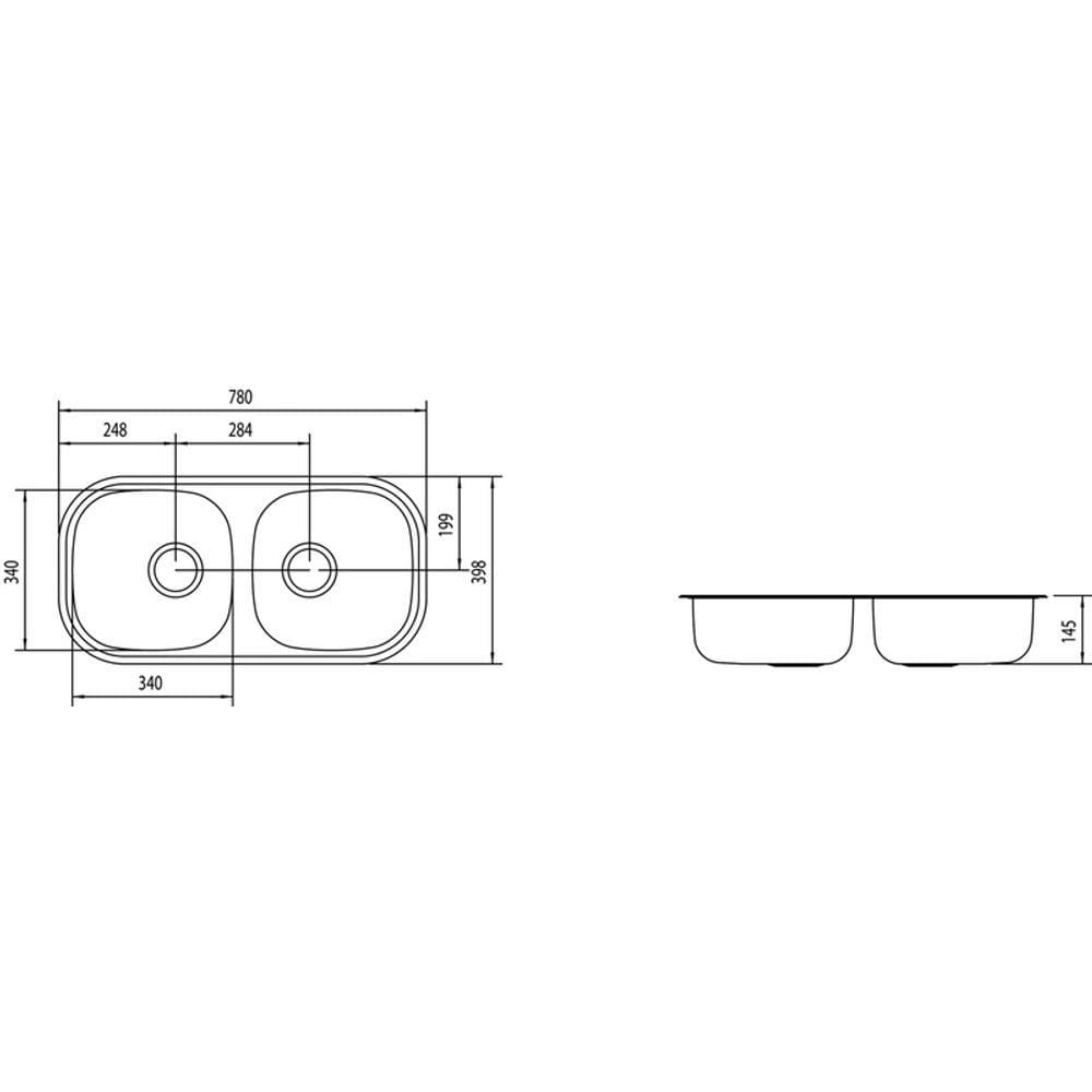 Cuba Dupla Tramontina Retangular 2C 34 Bs Prime Aço Inox Acetinado Com Escape -94032/103