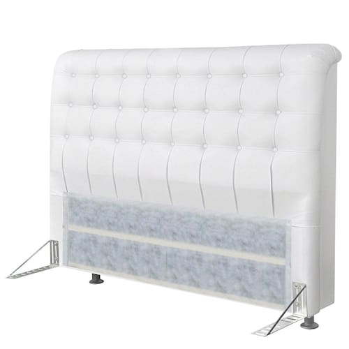 imagem-Cabeceira para Cama Box Queen Simbal Dama em PU - Branco