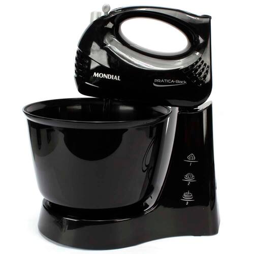 imagem-Batedeira Mondial Prática Black B-12 com 3 Velocidades - Preta - 110V 