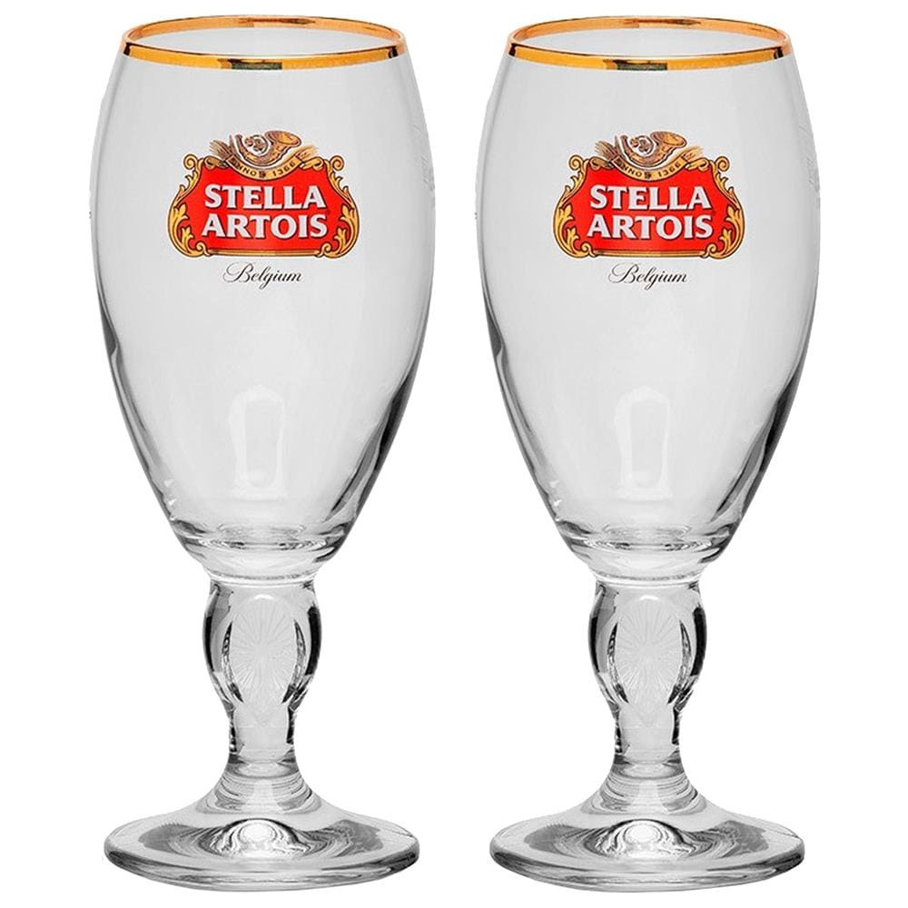Conjunto de Taças para Cerveja Globo Import Stella Artois 250 ml em Vidro Transparente - 2 Peças