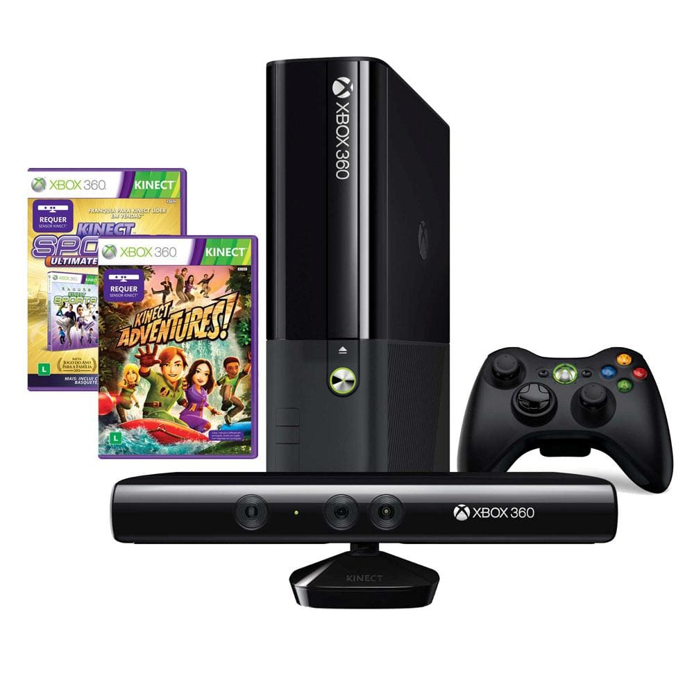 Console Xbox 360 500GB + Kinect + Kinect | Casas Bahia