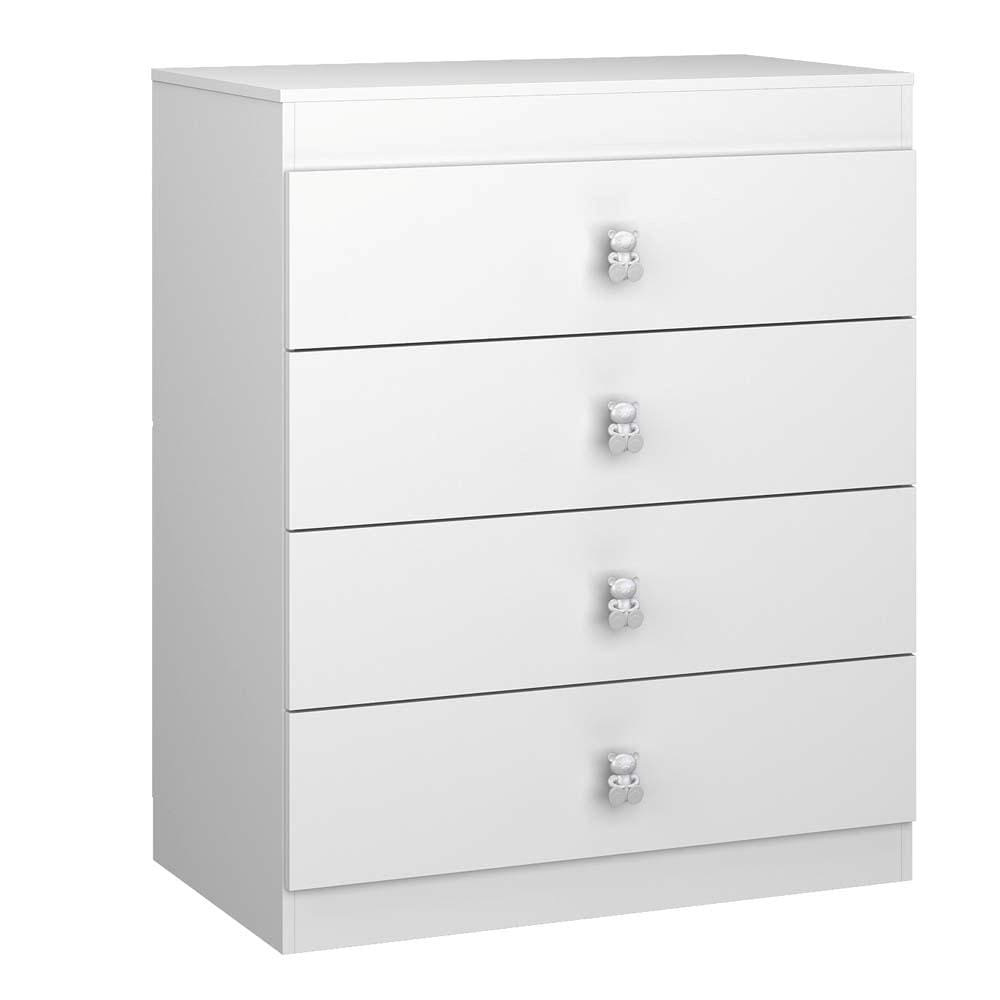 Cômoda Infantil Móveis Estrela Satriani com 4 Gavetas - Branco Flex