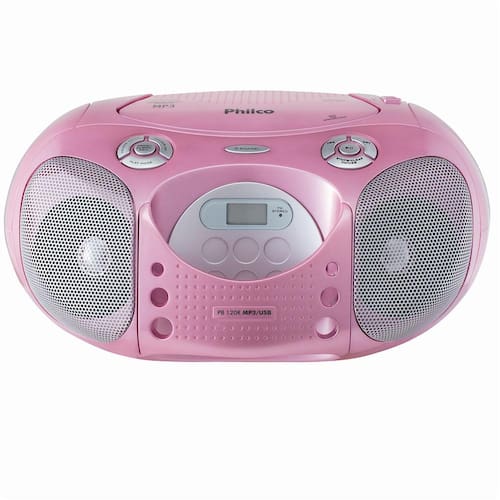 imagem-CD Player Portátil Philco PB120R c/ MP3 e USB - Rosa
