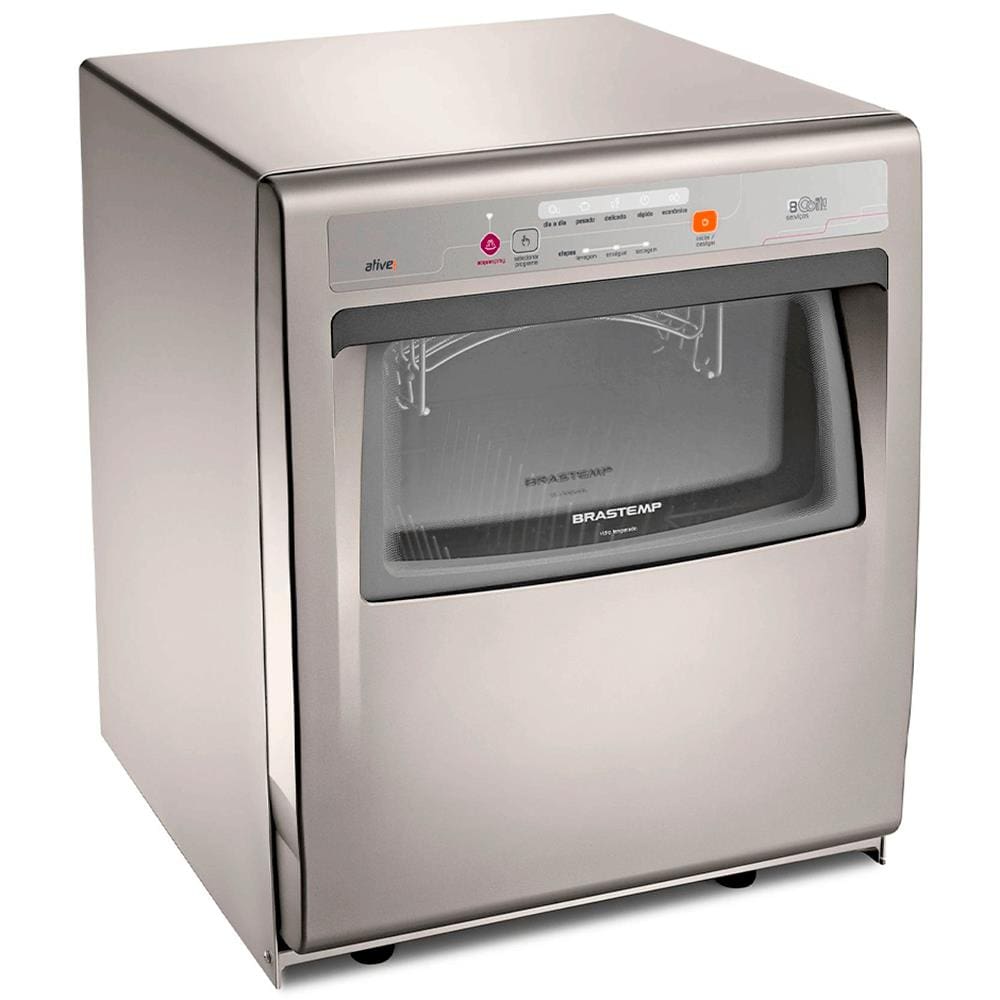 Lava-louças Brastemp BLF08AS 8 Serviços com 5 Ciclos de Lavagem Compacta com Ciclo Pesado - Prata - 220V