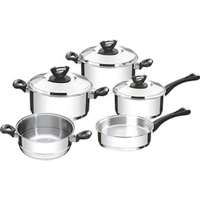 Conjunto de Panelas Inox 5 Peças Solar c/ Pegadores em Baquelite