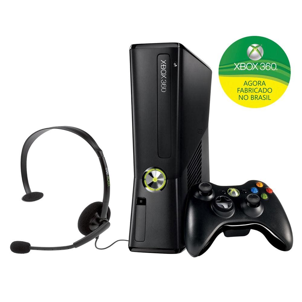 Console Microsoft Xbox 360 Preto Fosco | Casas Bahia