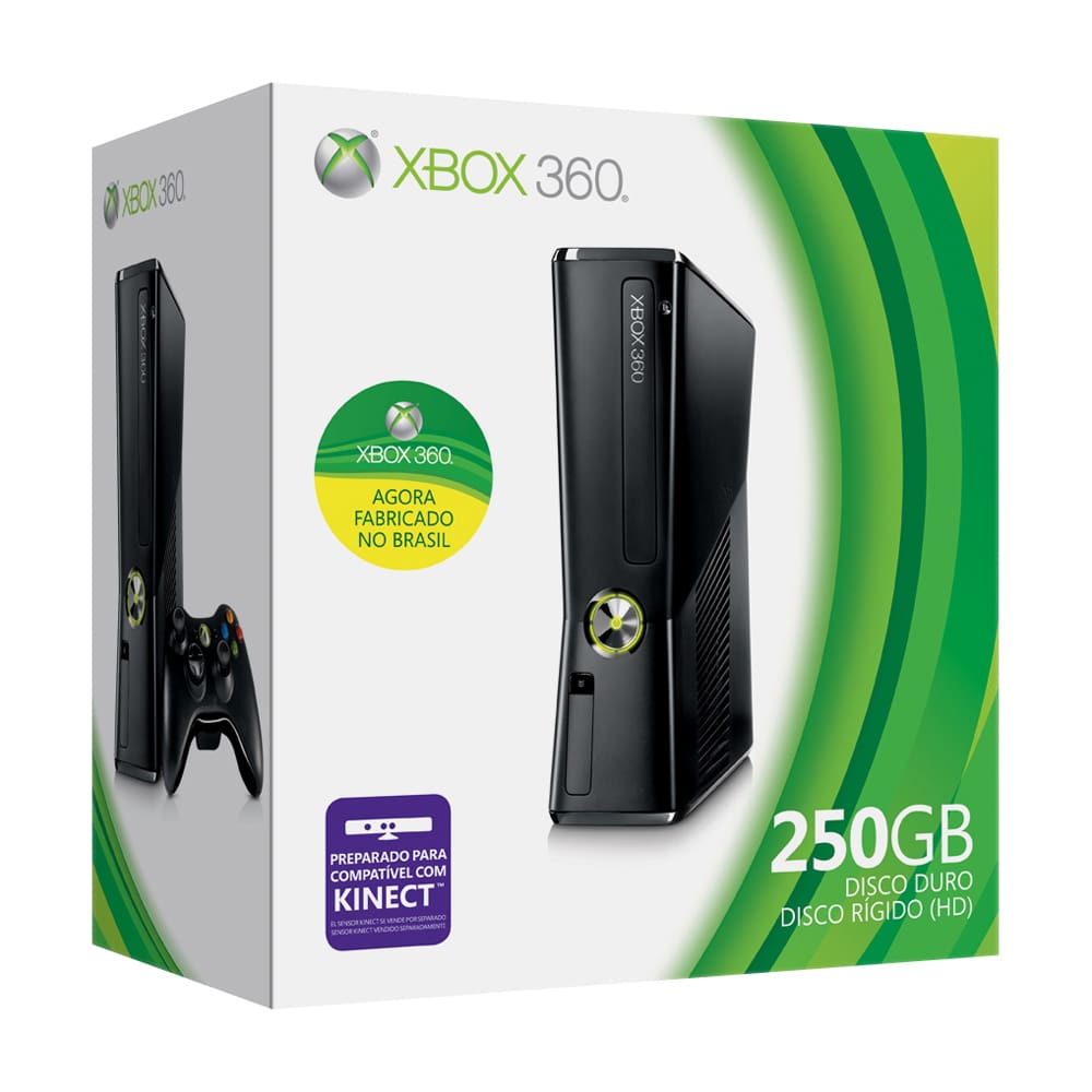 Console Microsoft Xbox 360 Preto Fosco | Casas Bahia
