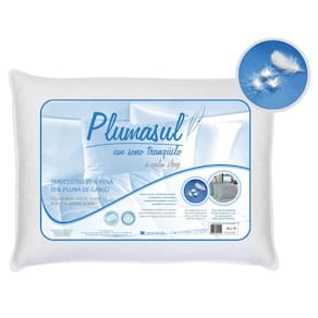 Travesseiro Plumasul 85% Penas e 15% Plumas de Ganso Percal 233 fios 50x70 cm - Branco