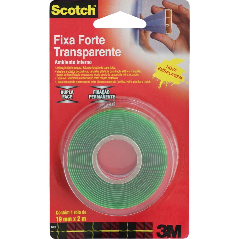 Fita Adesiva 3M Scotch® Fixa Forte H0002290890 - 19 mm X 2m