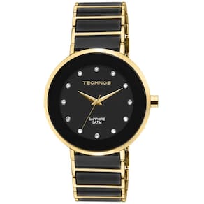 Relógio Feminino Analógico Technos Sapphire 2035LMM/4P - Preto e Dourado