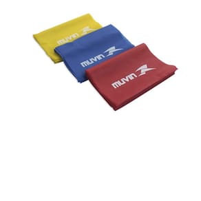 Kit de Faixa Elástica FXE-0101 Muvin / Amarelo, Azul e Vermelho