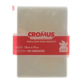 Saco PP Polipropileno Incolor 10 x 14cm com 100 Unidades Cromus