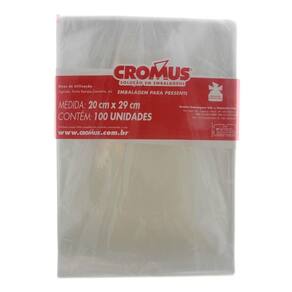 Saco PP Polipropileno Incolor 20 x 29cm com 100 Unidades Cromus