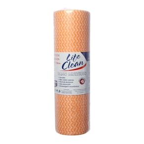 Pano Multiuso Laranja Rolo com 30cm x25m Life Clean