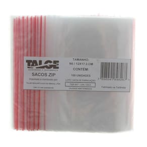 Sacos Plásticos Zip Lock com Fecho Hermético nº 6 com 100 Unidades